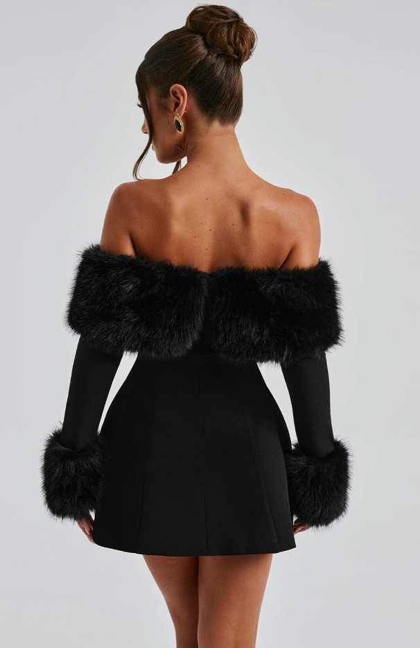 Aliah Fur Dress