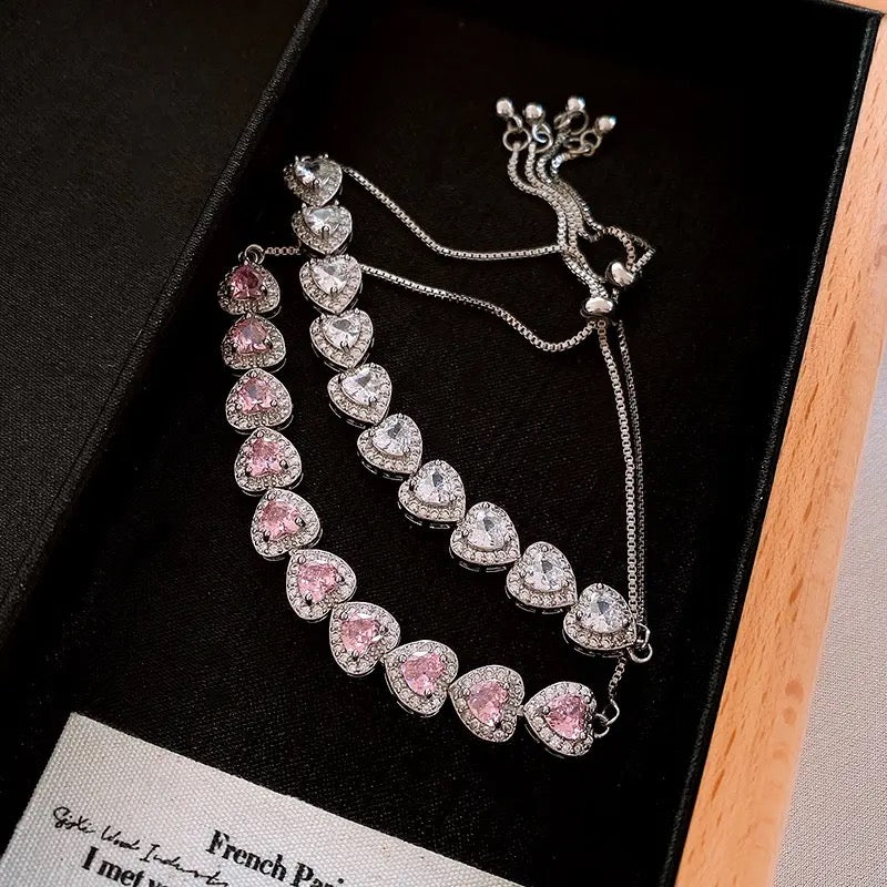 HERZ KRISTALL ARMBÄNDER