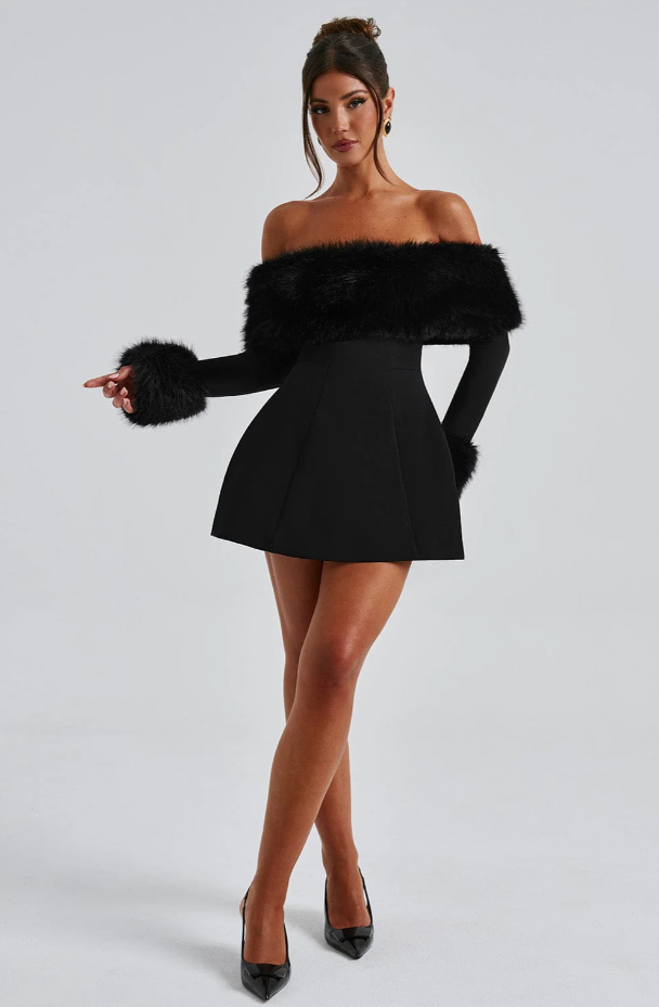 Aliah Fur Dress