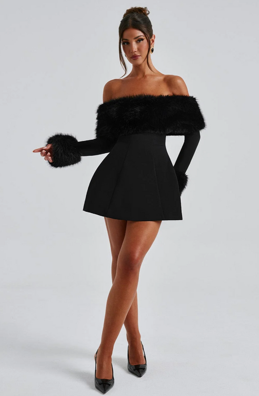 Aliah Fur Dress