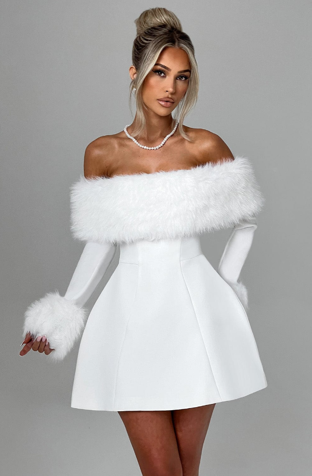 Aliah Fur Dress