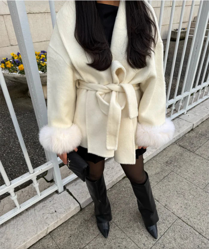 Woolcoat mit Fur