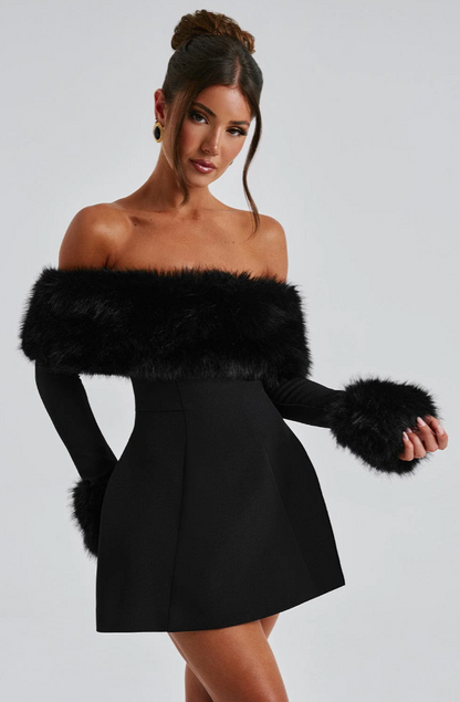 Aliah Fur Dress