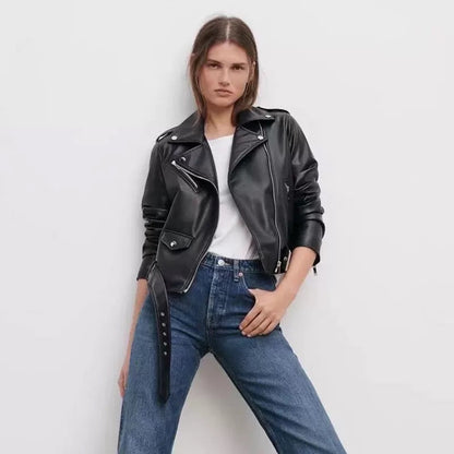 Klassische schwarze Bikerjacke