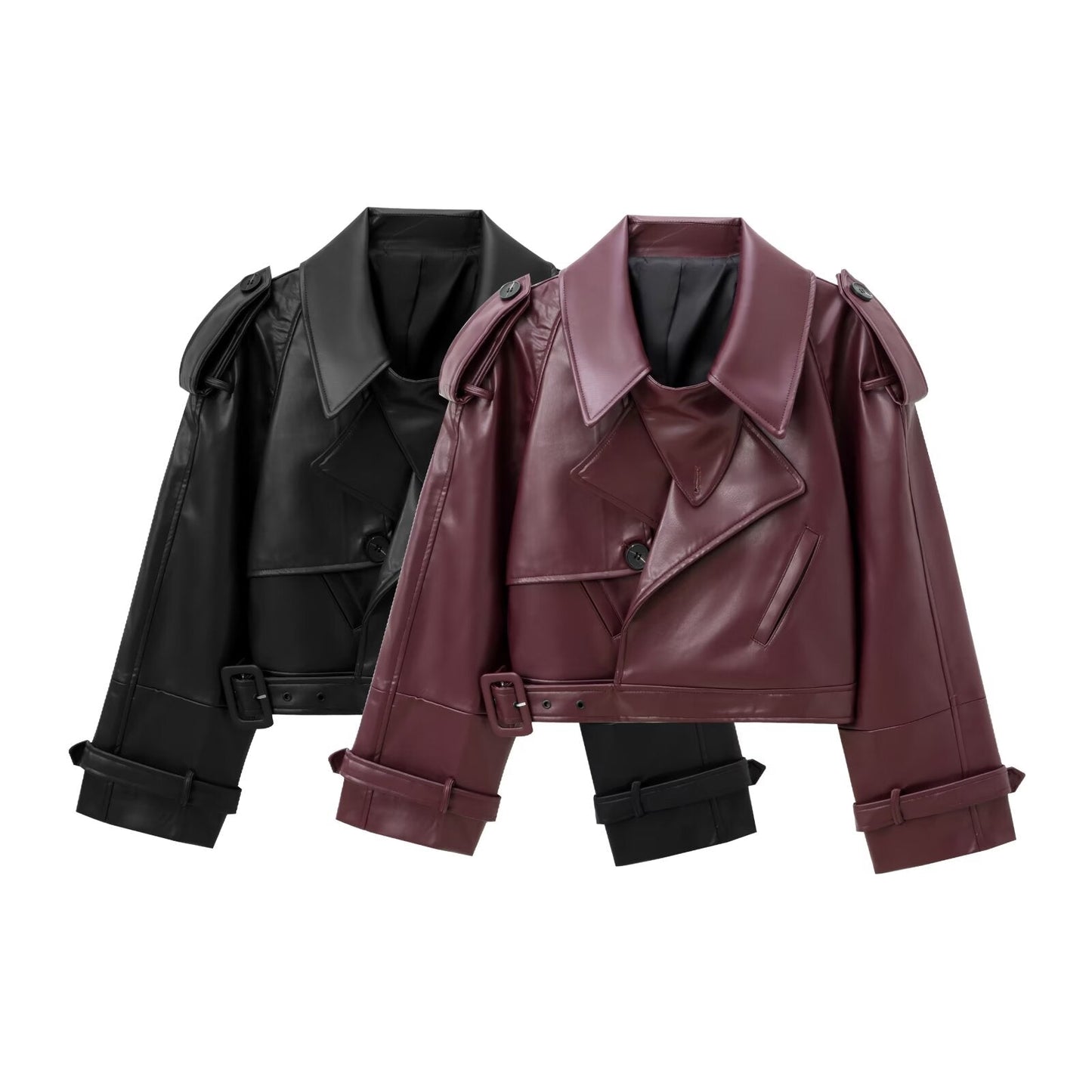 Viral Bordeaux Biker Jacket